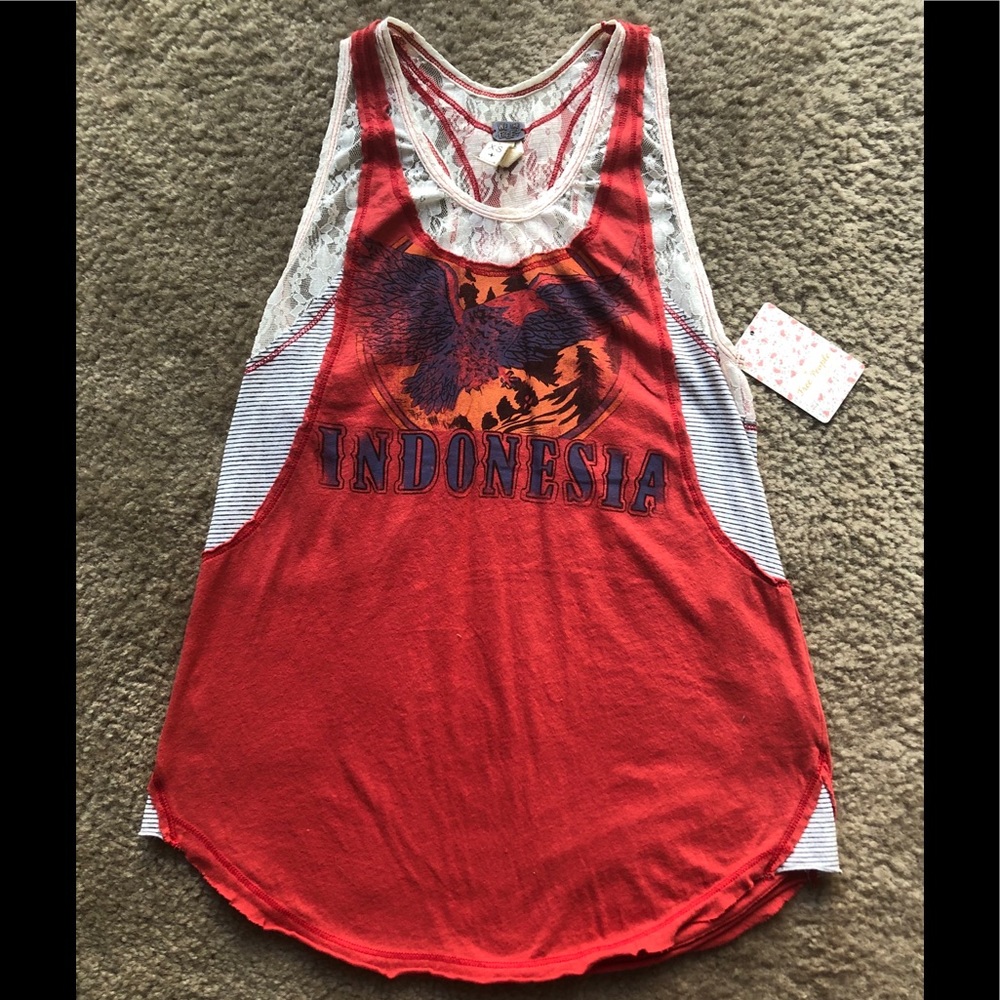 SOLD ON EB@Y Free people NWT beautiful“Indonesia” lace tank top